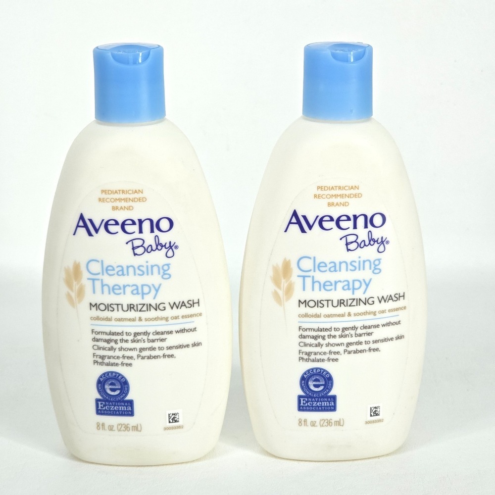 Aveeno Baby Cleansing Therapy Moisturizing Wash 8oz Lot of 2 Sensitive Skin NEW